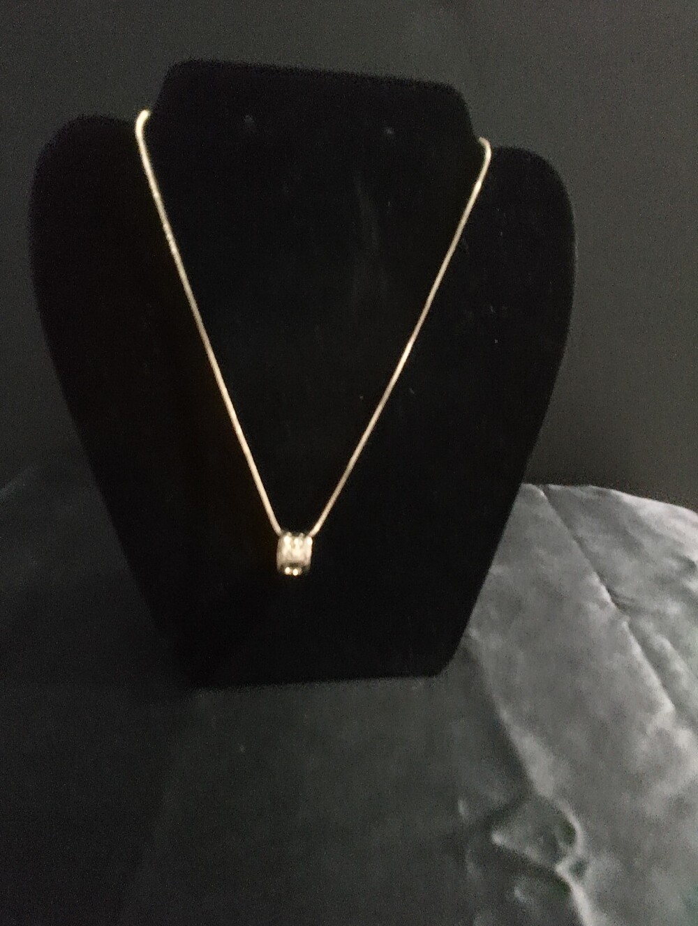 Gold-filled Pendant Necklace with Sparkling Accent.